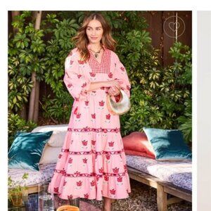 Tulip Bloom - Coconut Café Dress - French Pink - XS PRINTFRESH- NWT